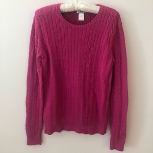 Vintage Hot Pink Lilly Pulitzer cable-knit sweater
